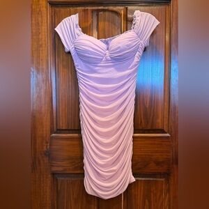 Windsor Light-Purple Ruched Mini Dress
